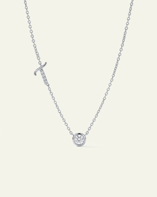 Bella by Ovani® Lab-grown Diamond Letter T Initial Pendant - 0.30 Ct. T.W.