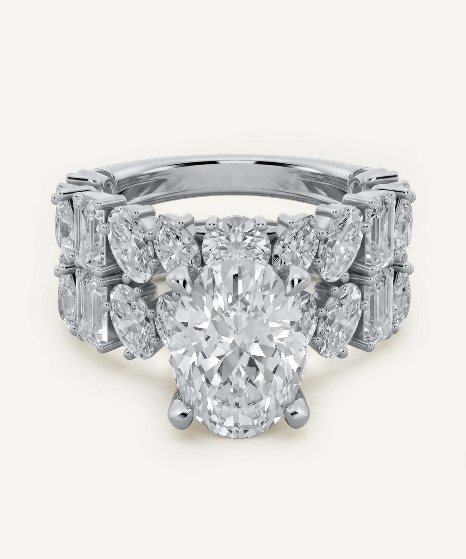 Ovani® Lab-grown Diamond Princess Bridal Set -  7.08 Ct. T.W.