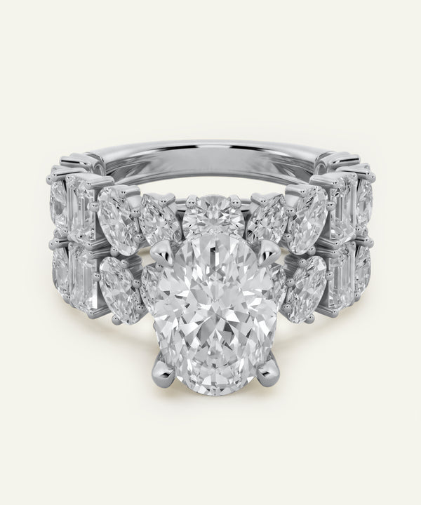 Ovani® Lab-grown Diamond Princess Bridal Set -  7.08 Ct. T.W.