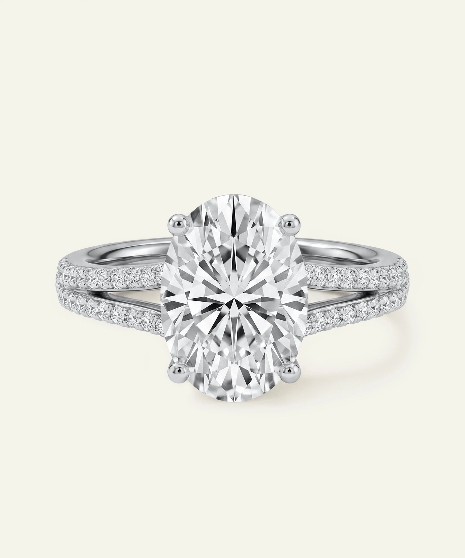 Novello Lab-grown Diamond Oval Bridal Ring - 4.05 Ct. T.W.