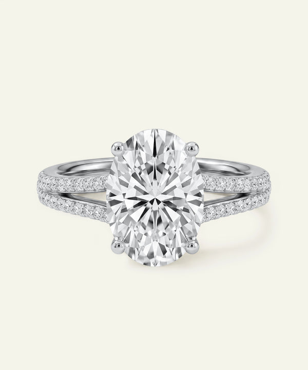 Novello Lab-grown Diamond Oval Bridal Ring - 4.05 Ct. T.W.