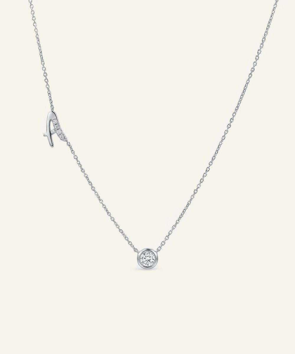 Bella by Ovani® Lab-grown Diamond Letter A Initial Pendant - 0.30 Ct. T.W.