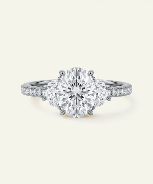 Diamond ring with a white background
