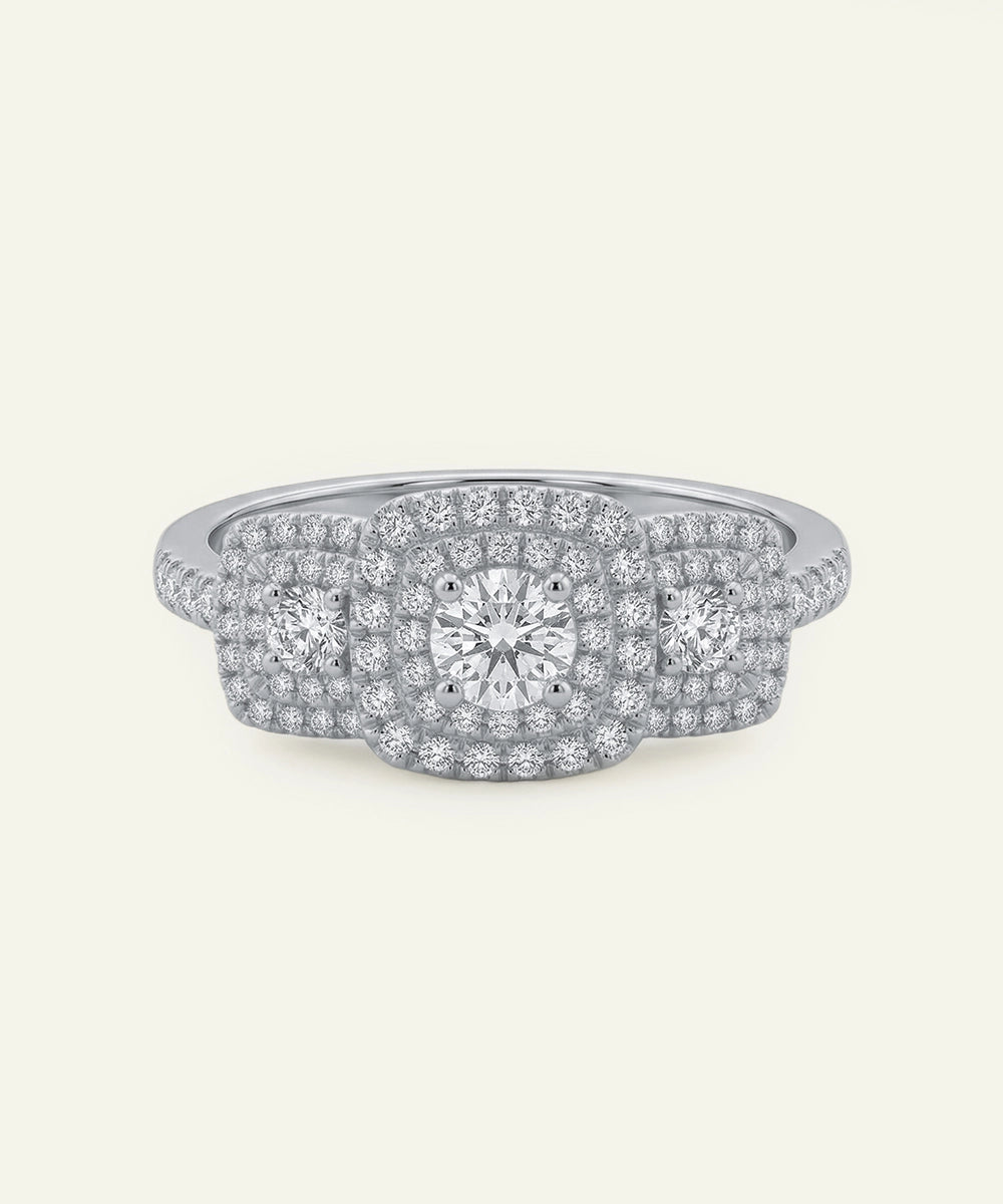 Diamond ring with a white background
