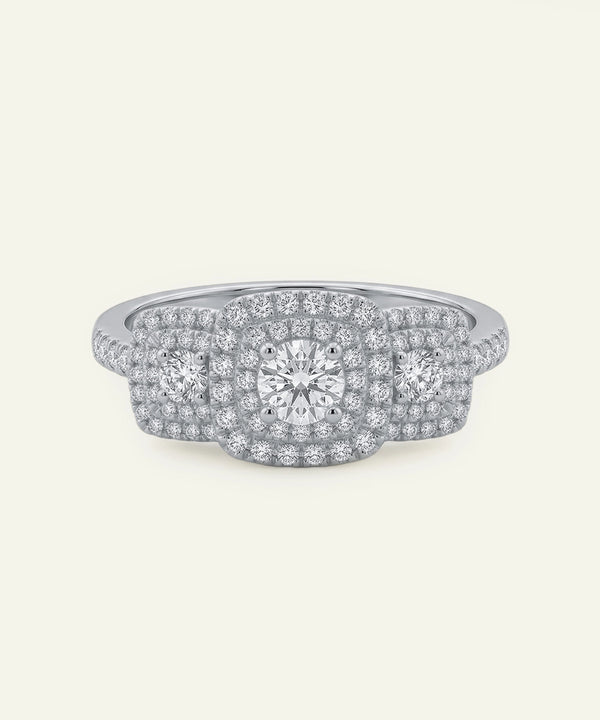 Diamond ring with a white background