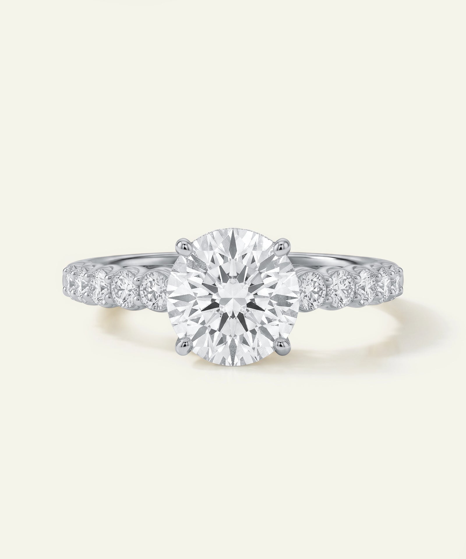 Diamond ring with a white background