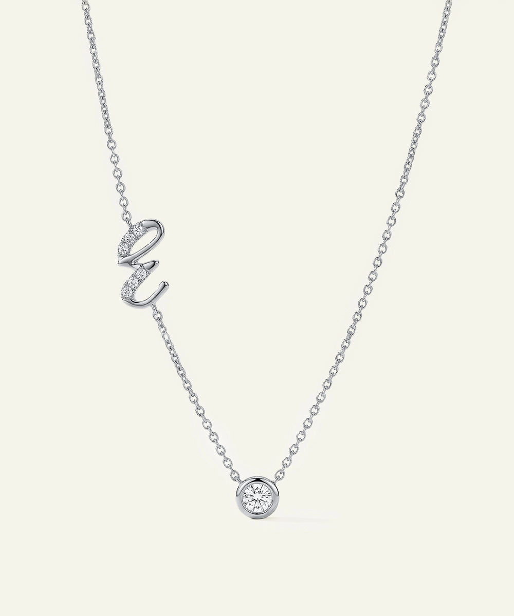 Bella by Ovani® Lab-grown Diamond Letter E Initial Pendant - 0.30 Ct. T.W.