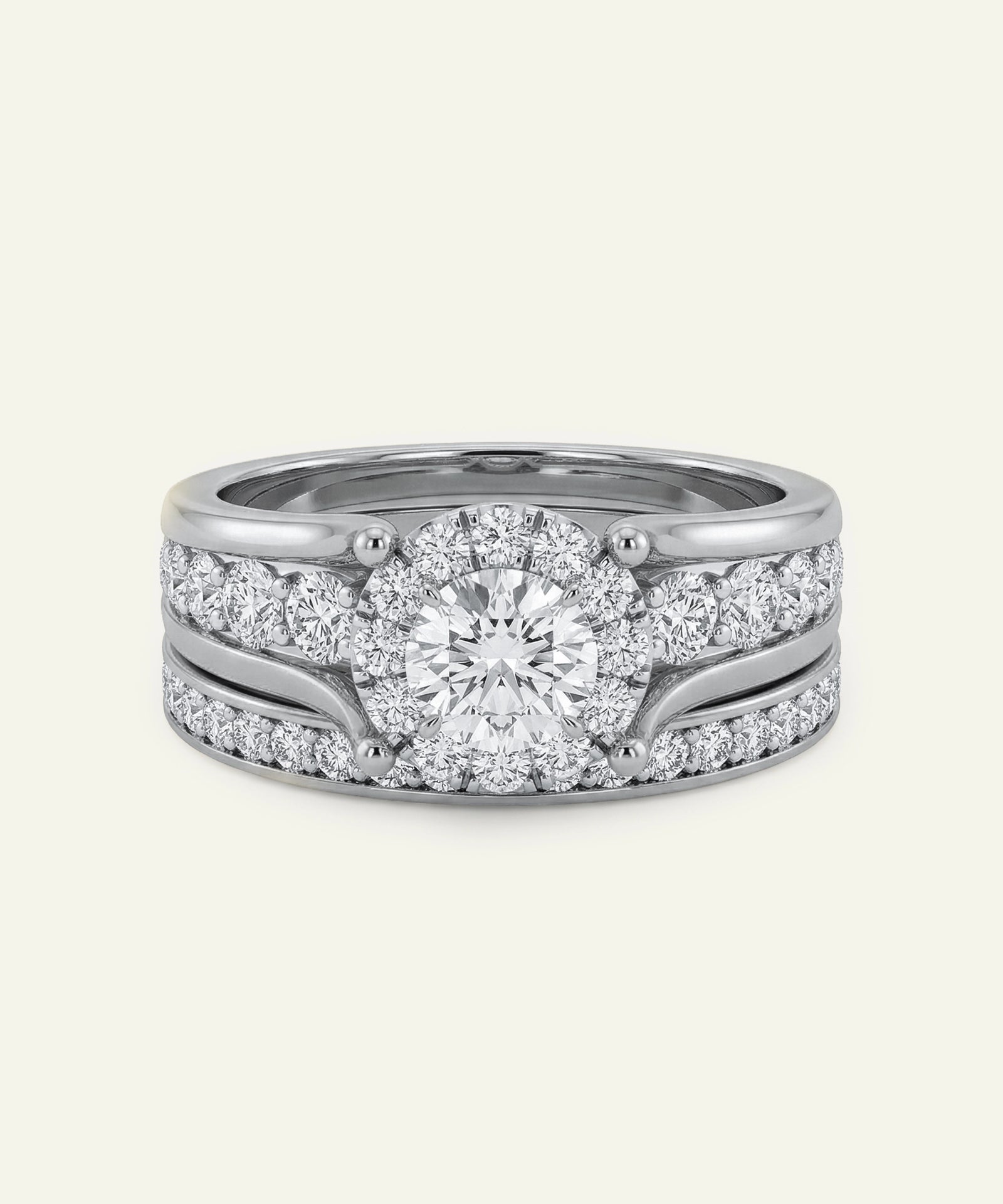 Diamond ring with a white background