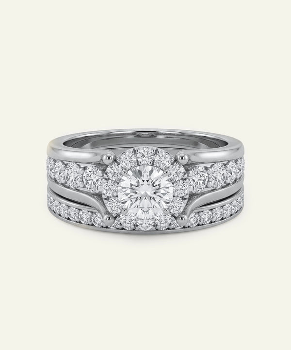 Diamond ring with a white background