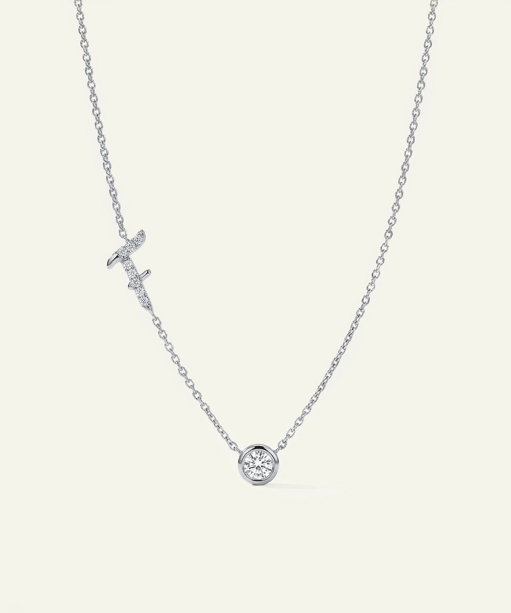 Bella by Ovani® Lab-grown Diamond Letter F Initial Pendant - 0.35 Ct. T.W.