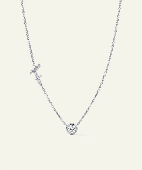 Bella by Ovani® Lab-grown Diamond Letter F Initial Pendant - 0.35 Ct. T.W.