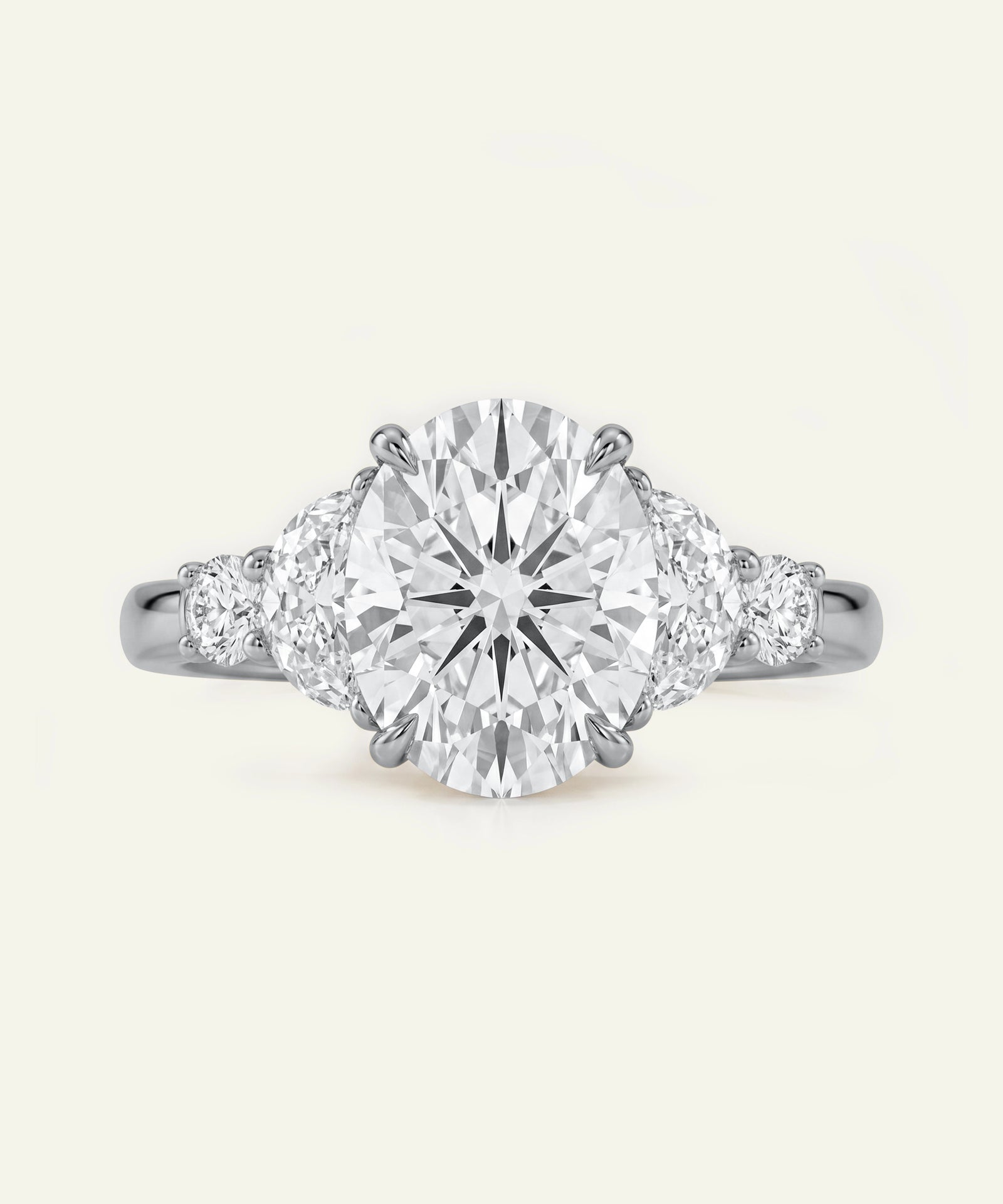 Novello Lab-grown Diamond Oval Bridal Ring - 3.10 Ct. T.W.