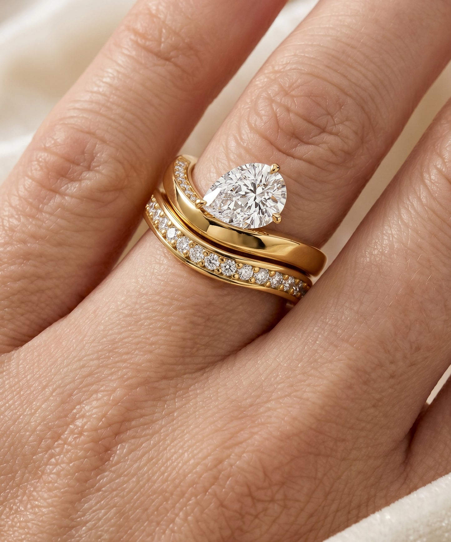 Ovani® Lab-grown Diamond Pear Wave Bridal Set - 2.57 Ct. T.W.