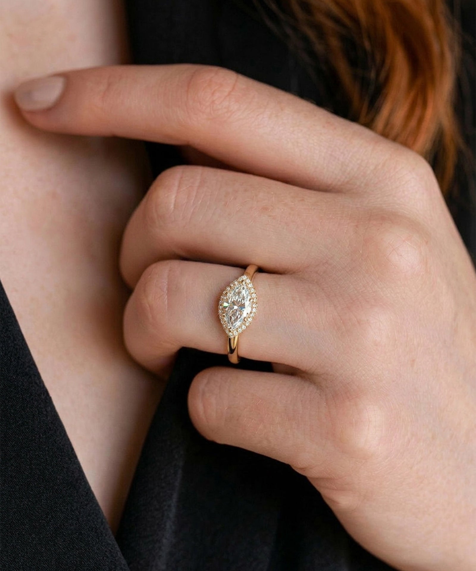 Ovani® Lab-grown Diamond Marquise East-West Halo Bridal Ring -  3.26 Ct. T.W.