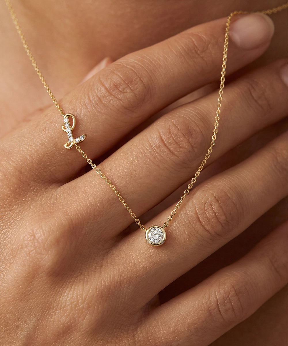 Bella by Ovani® Lab-grown Diamond Letter L Initial Pendant - 0.30 Ct. T.W.