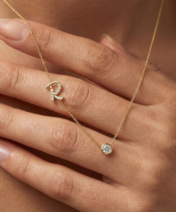 Bella by Ovani® Lab-grown Diamond Letter R Initial Pendant - 0.30 Ct. T.W.