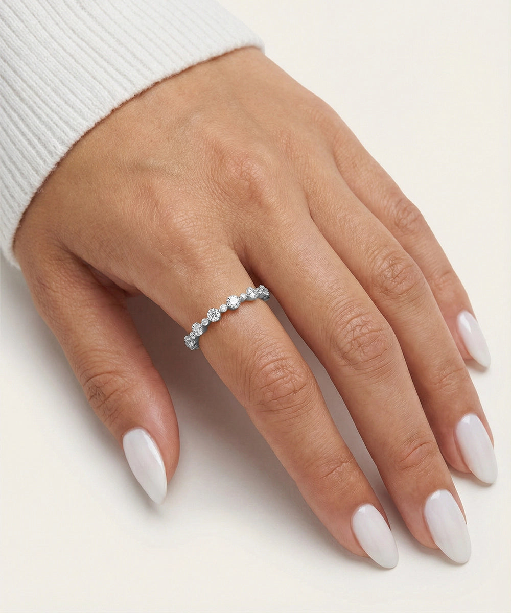 Bella by Ovani® Lab-grown Diamond Round Scalloped Fashion Band - 0.50 Ct. T.W.