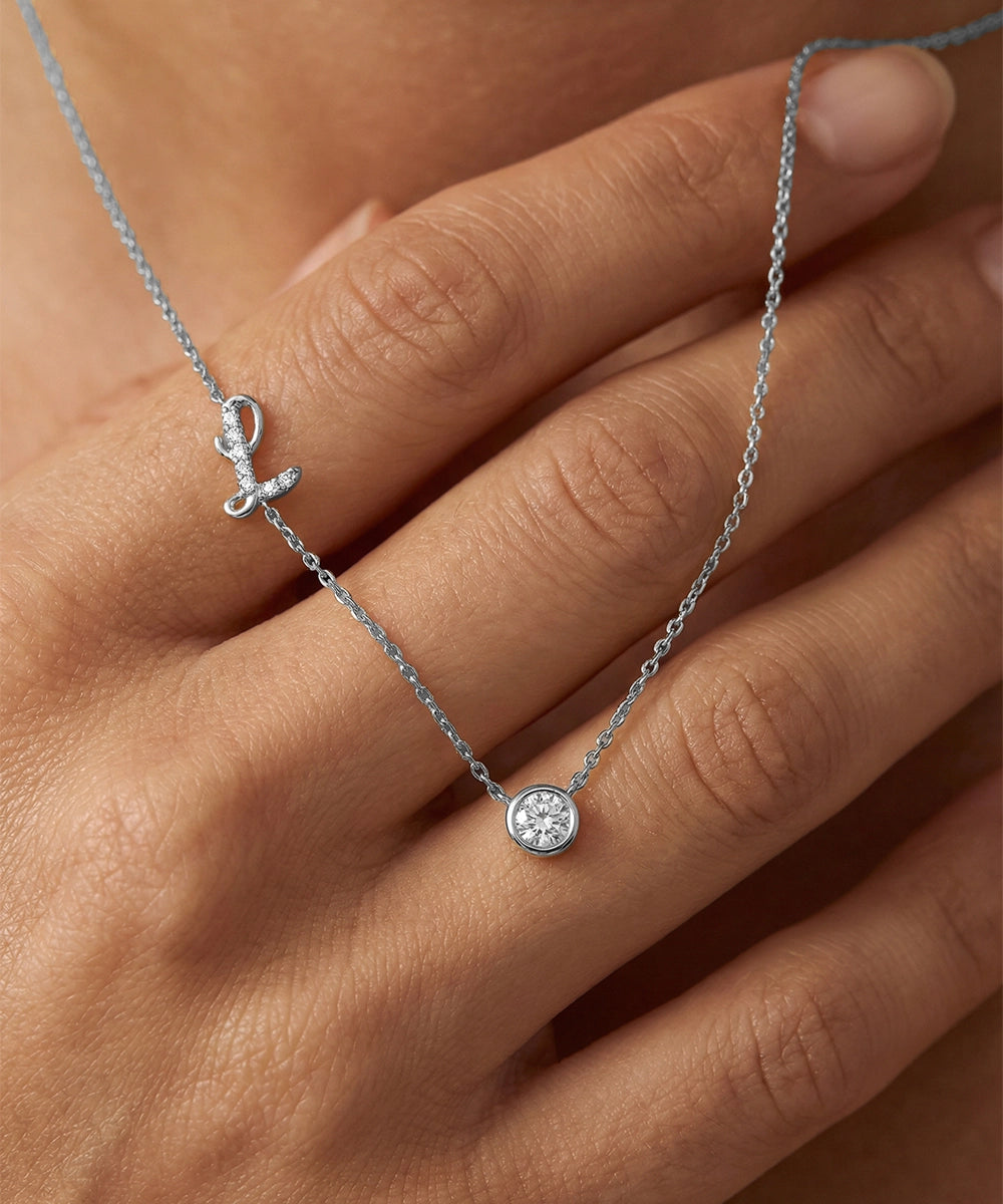 Bella by Ovani® Lab-grown Diamond Letter L Initial Pendant - 0.30 Ct. T.W.