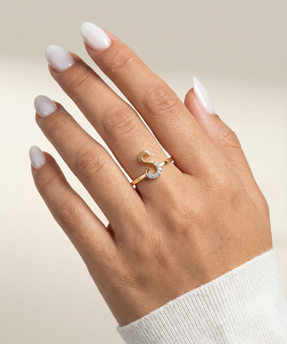 Love Spell® Lab-grown Diamond Letter S Initial Ring - 0.10 Ct. T.W.