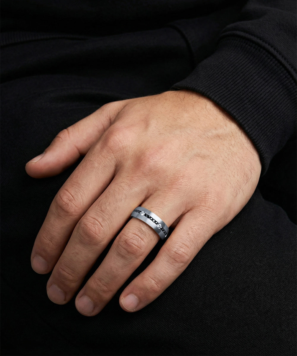 Ovani® Black Diamond Alternating Men's Band - 0.33 Ct. T.W.
