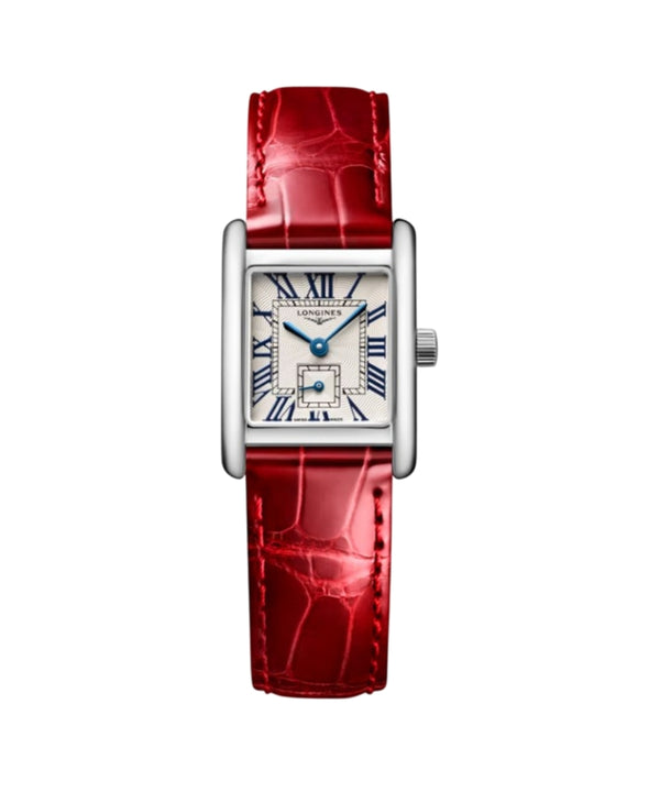 Watch with a red strap on a white background