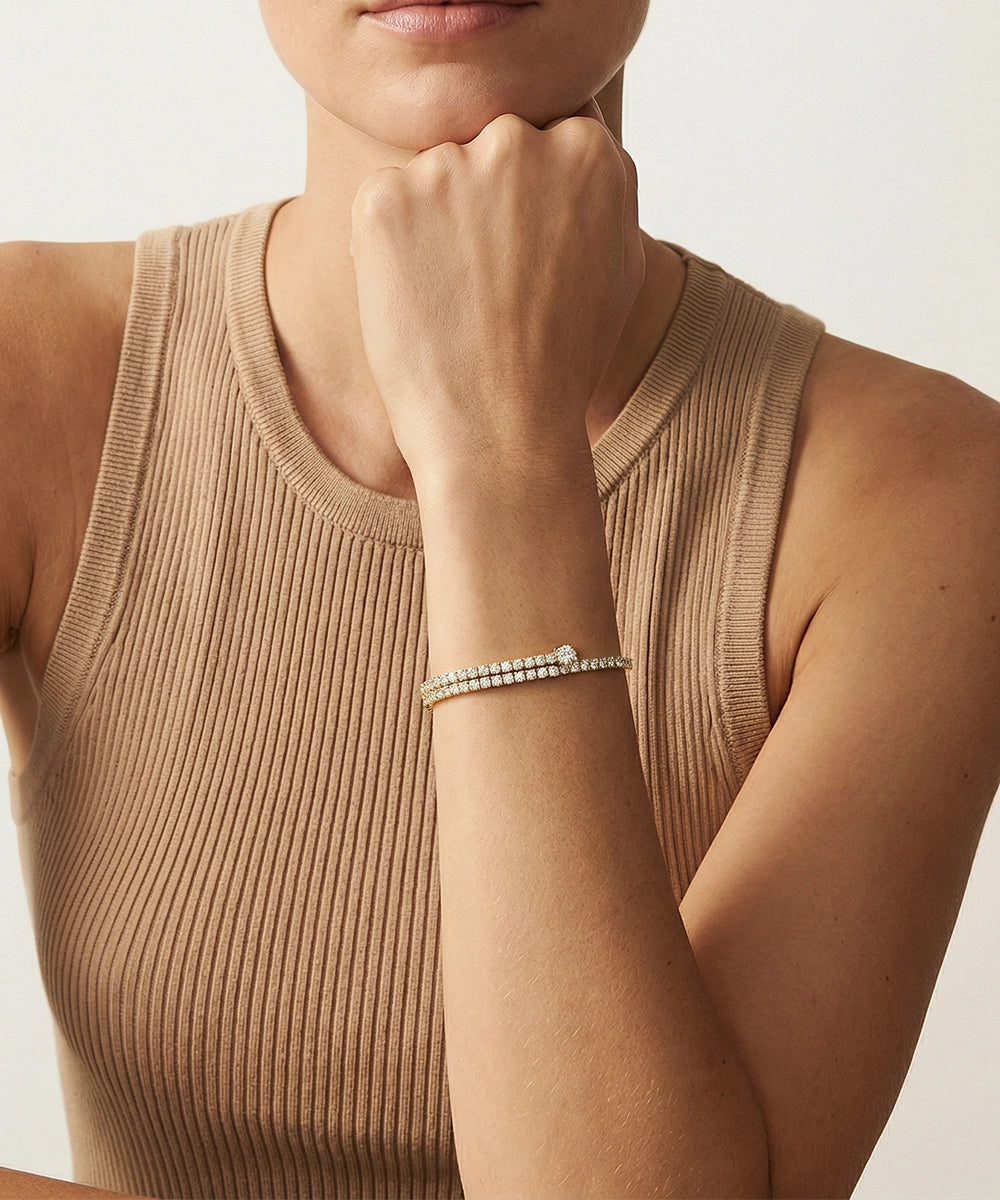 Bella by Ovani® Lab-grown Diamond Round Bangle - 2 Ct. T.W.