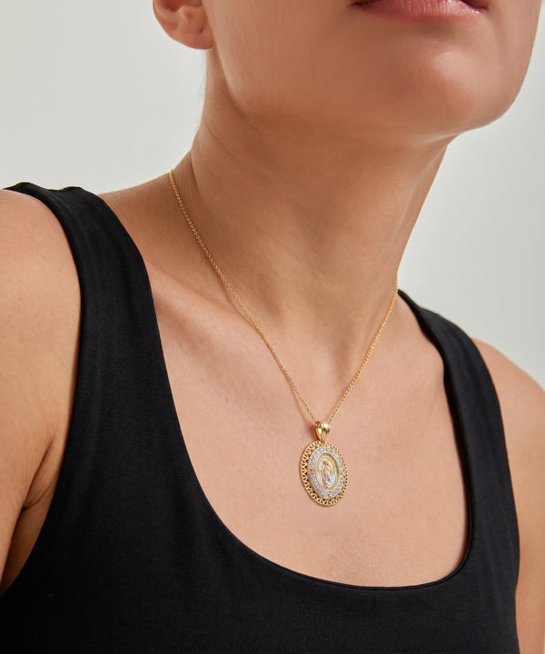 Ultimate Value® CZ Virgin Mary Gold Pendant