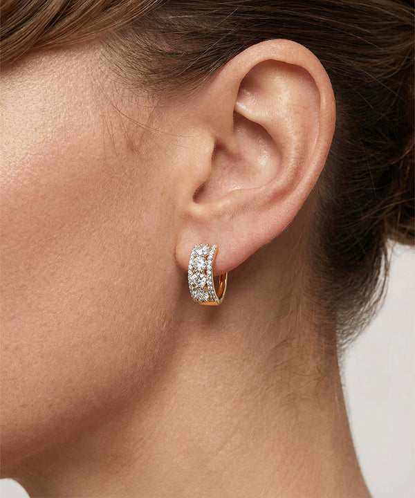 Bella by Ovani® Lab-grown Diamond 3-Row Round Hoops - 1.55 Ct. T.W.