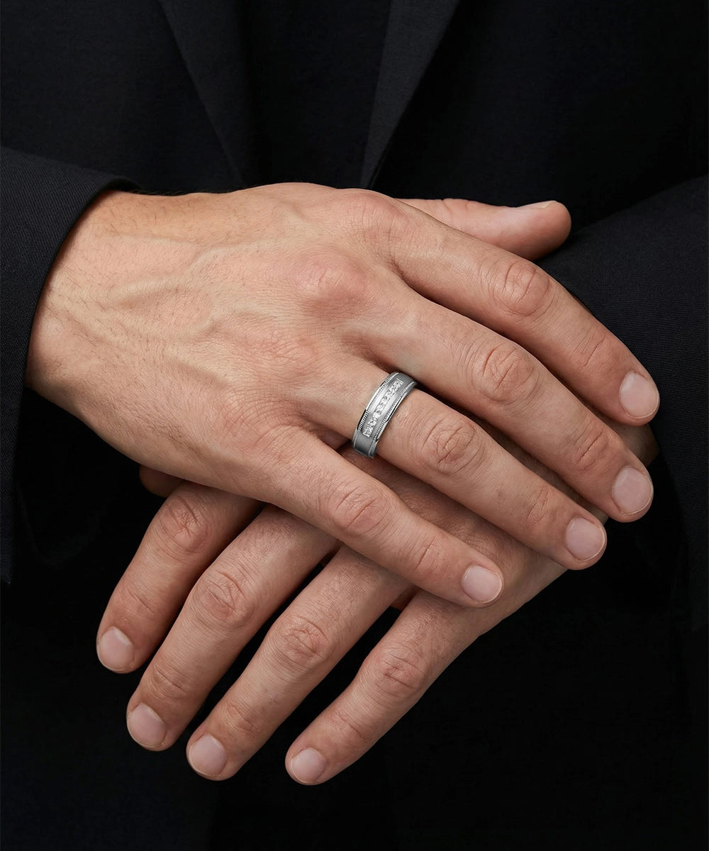 Ovani® Diamond Channel-Set Men's Band - 0.25 Ct. T.W.