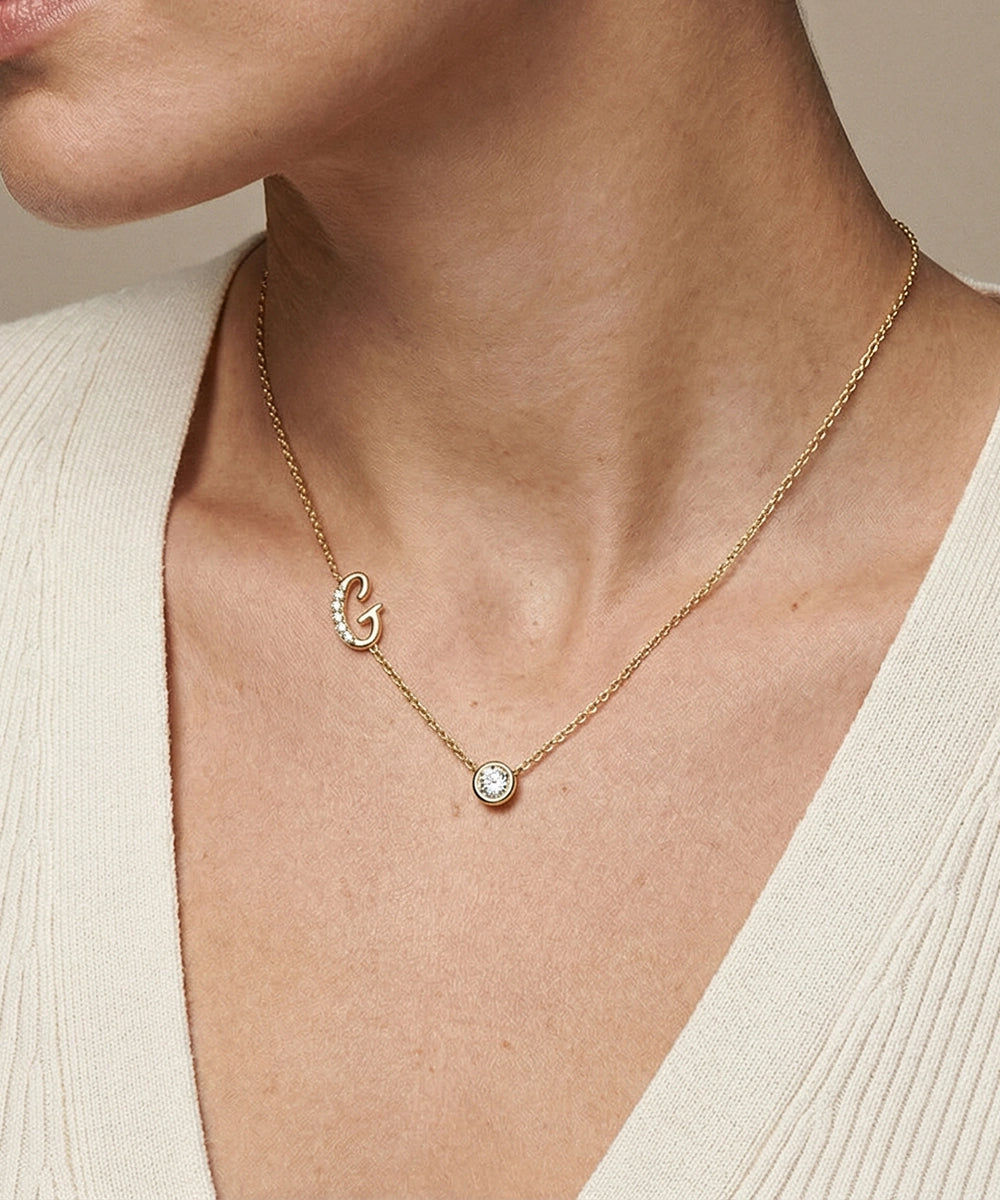 Bella by Ovani® Lab-grown Diamond Letter G Initial Pendant - 0.30 Ct. T.W.