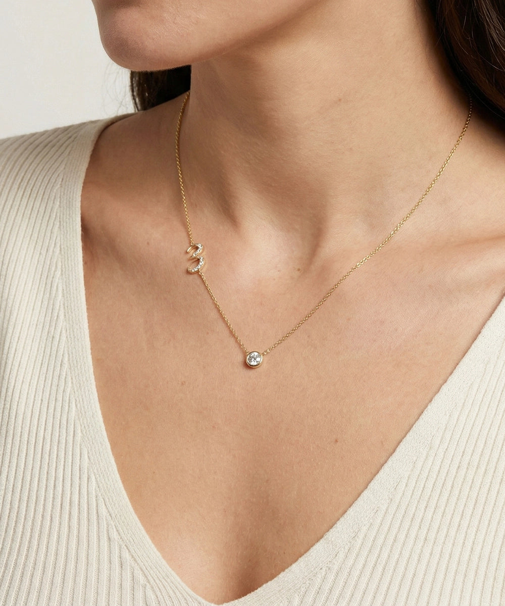 Bella by Ovani® Lab-grown Diamond Letter Z Initial Pendant - 0.30 Ct. T.W.