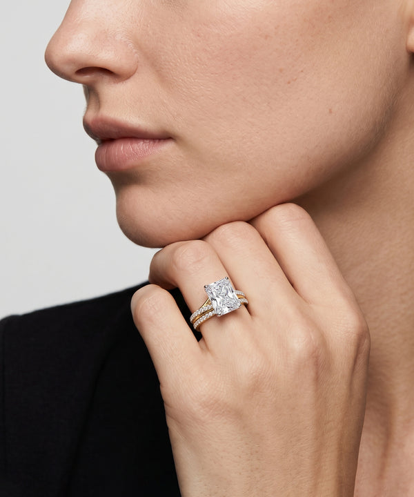 Novello Lab-grown Diamond Radiant Bridal Set - 3.58 Ct. T.W.