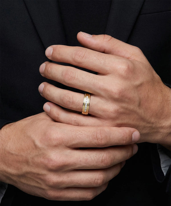 Ovani® Diamond Channel-Set Men's Band - 0.25 Ct. T.W.