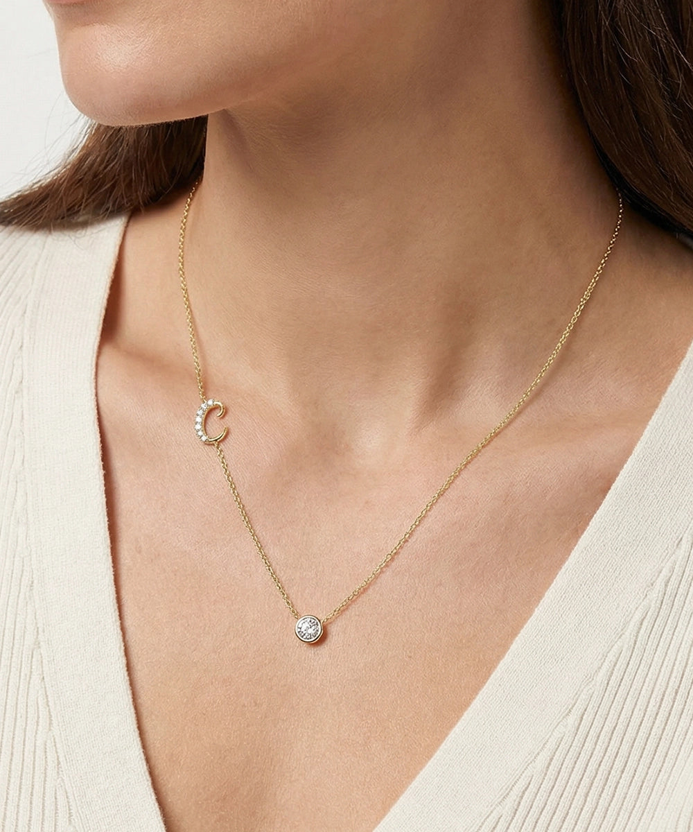 Bella by Ovani® Lab-grown Diamond Letter C Initial Pendant - 0.30 Ct. T.W.