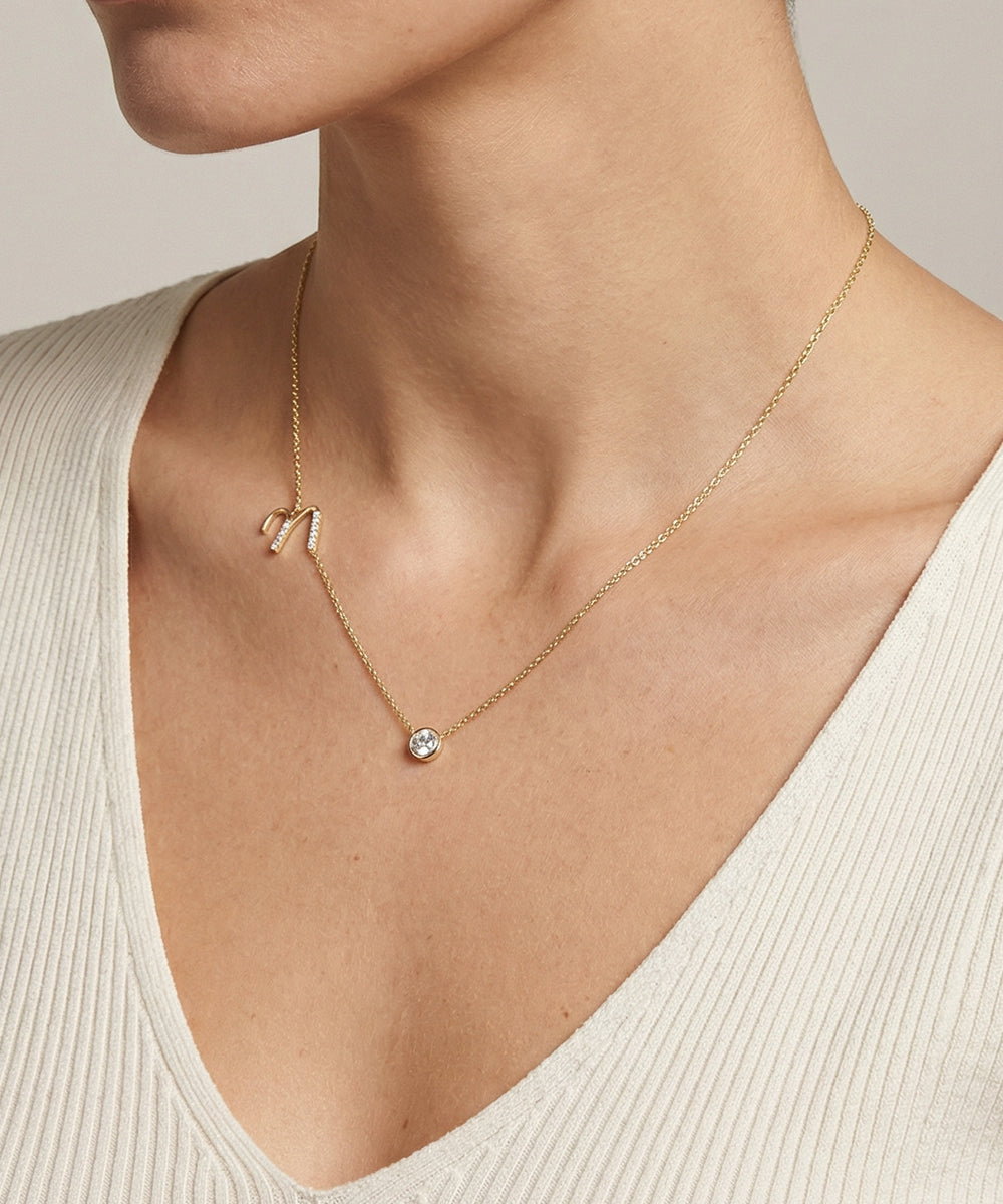 Bella by Ovani® Lab-grown Diamond Letter N Initial Pendant - 0.30 Ct. T.W.