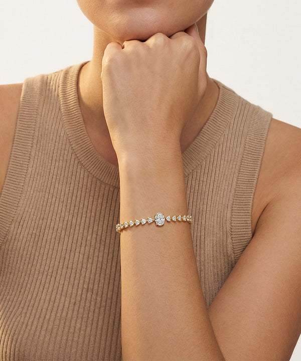 Bella by Ovani® Lab-grown Diamond Oval Solitaire Tennis Bracelet 2.30 Ct. T.w.