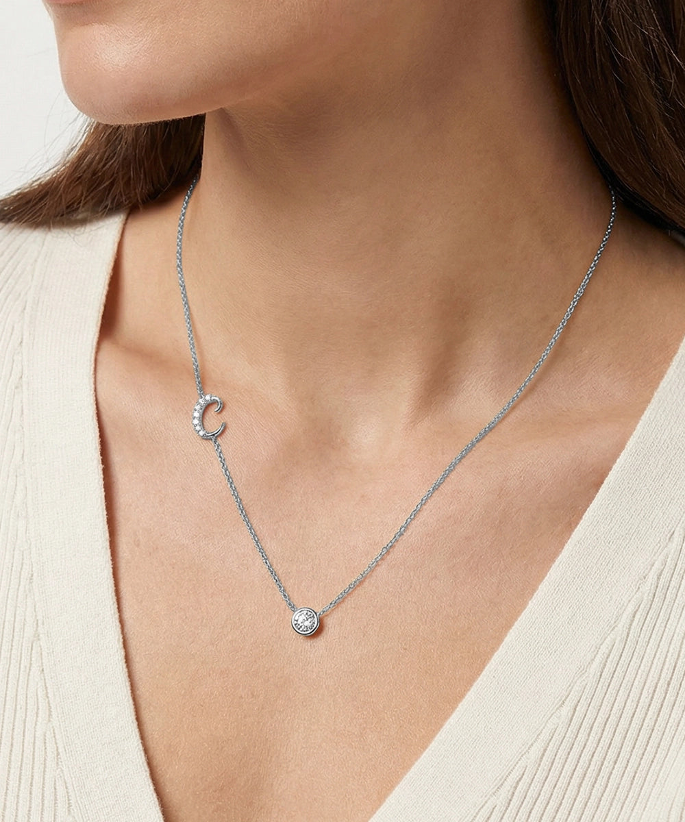 Bella by Ovani® Lab-grown Diamond Letter C Initial Pendant - 0.30 Ct. T.W.