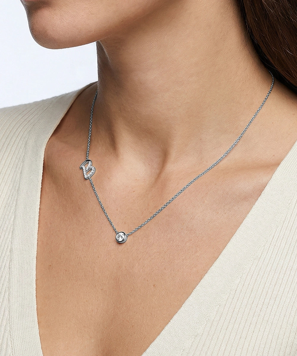 Bella by Ovani® Lab-grown Diamond Letter B Initial Pendant - 0.30 Ct. T.W.