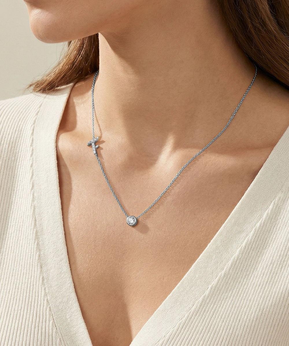 Bella by Ovani® Lab-grown Diamond Letter F Initial Pendant - 0.35 Ct. T.W.