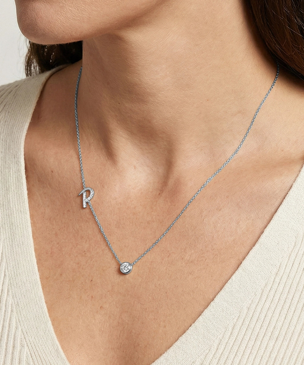 Bella by Ovani® Lab-grown Diamond Letter P Initial Pendant - 0.30 Ct. T.W.