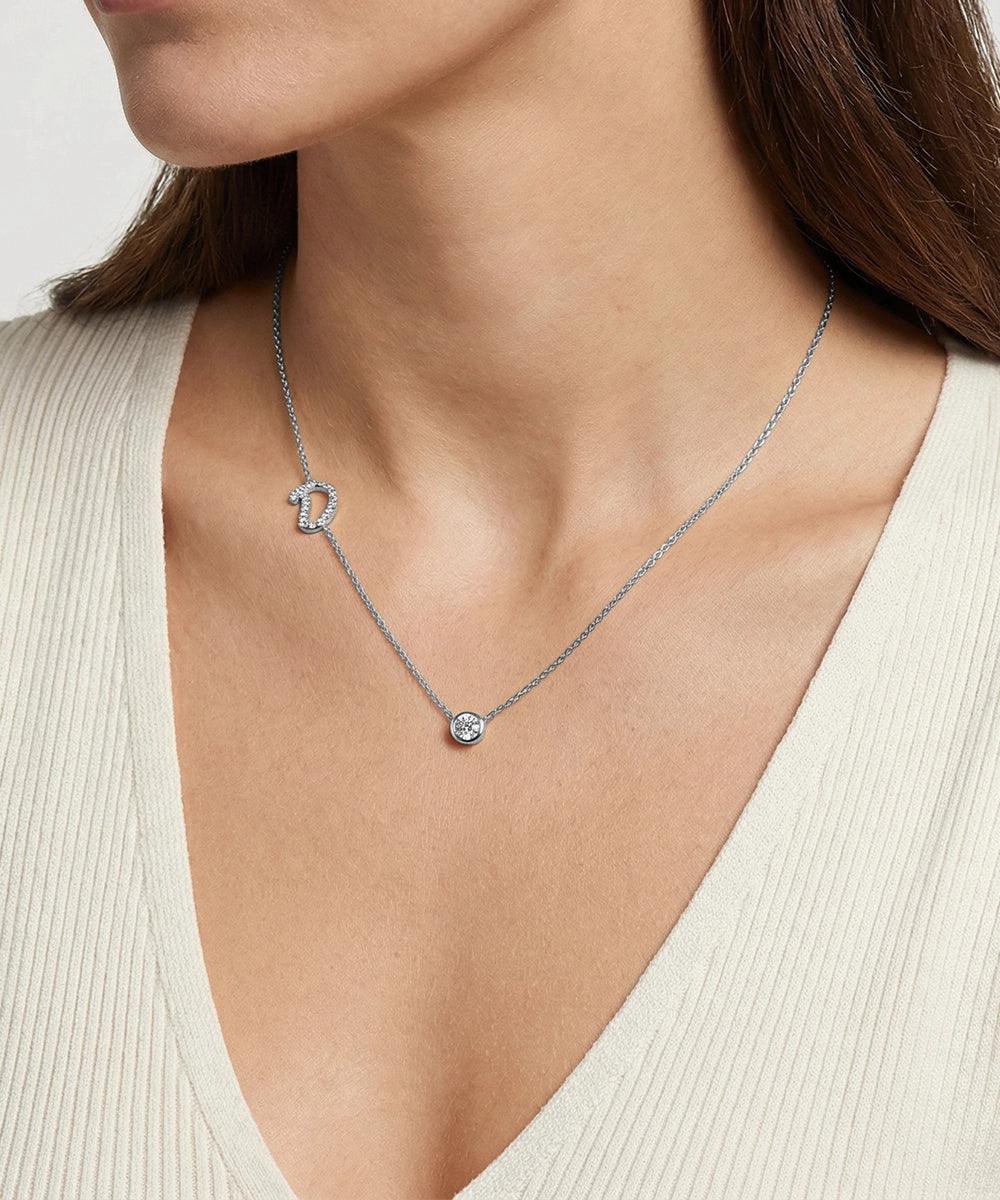 Bella by Ovani® Lab-grown Diamond Letter D Initial Pendant - 0.30 Ct. T.W.