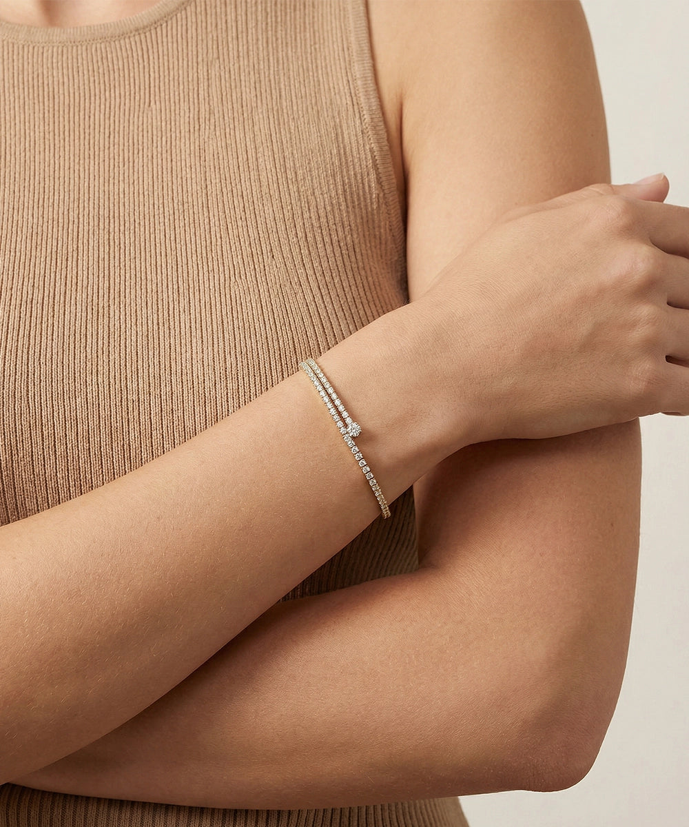 Bella by Ovani® Lab-grown Diamond Round Bangle - 2 Ct. T.W.