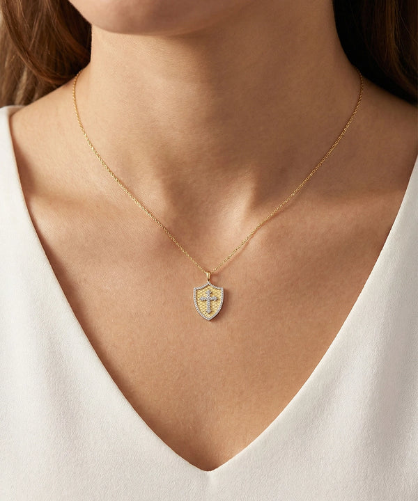 Novello Lab-grown Diamond Shield Cross Pendant-0.50 Ct. T.W.