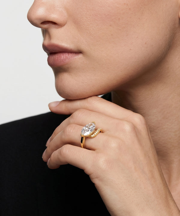 Ovani® Lab-grown Diamond Marquise Bridal Wave Ring -  2.22 Ct. T.W.