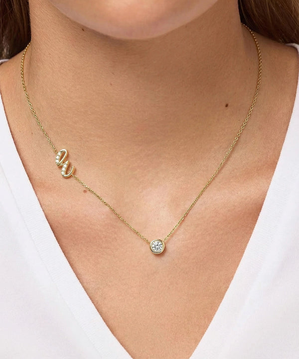 Bella by Ovani® Lab-grown Diamond Letter E Initial Pendant - 0.30 Ct. T.W.
