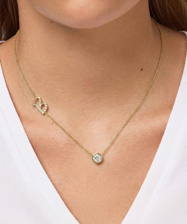 Bella by Ovani® Lab-grown Diamond Letter S Initial Pendant - 0.30 Ct. T.W.