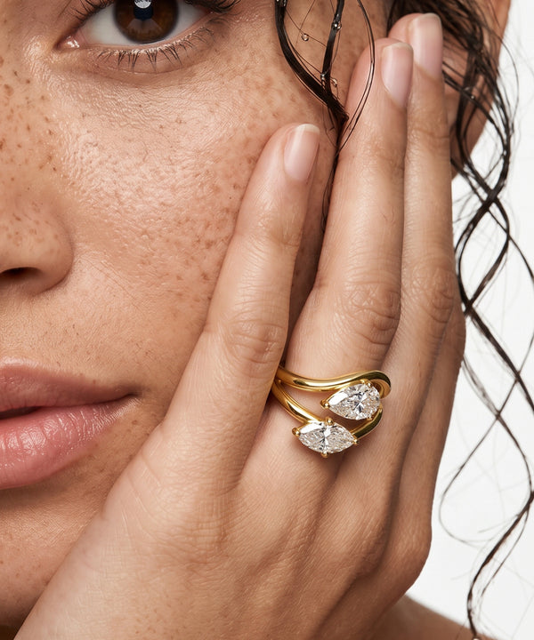 Ovani® Lab-grown Diamond Pear and Marquise Ring -  2.67 Ct. T.W.