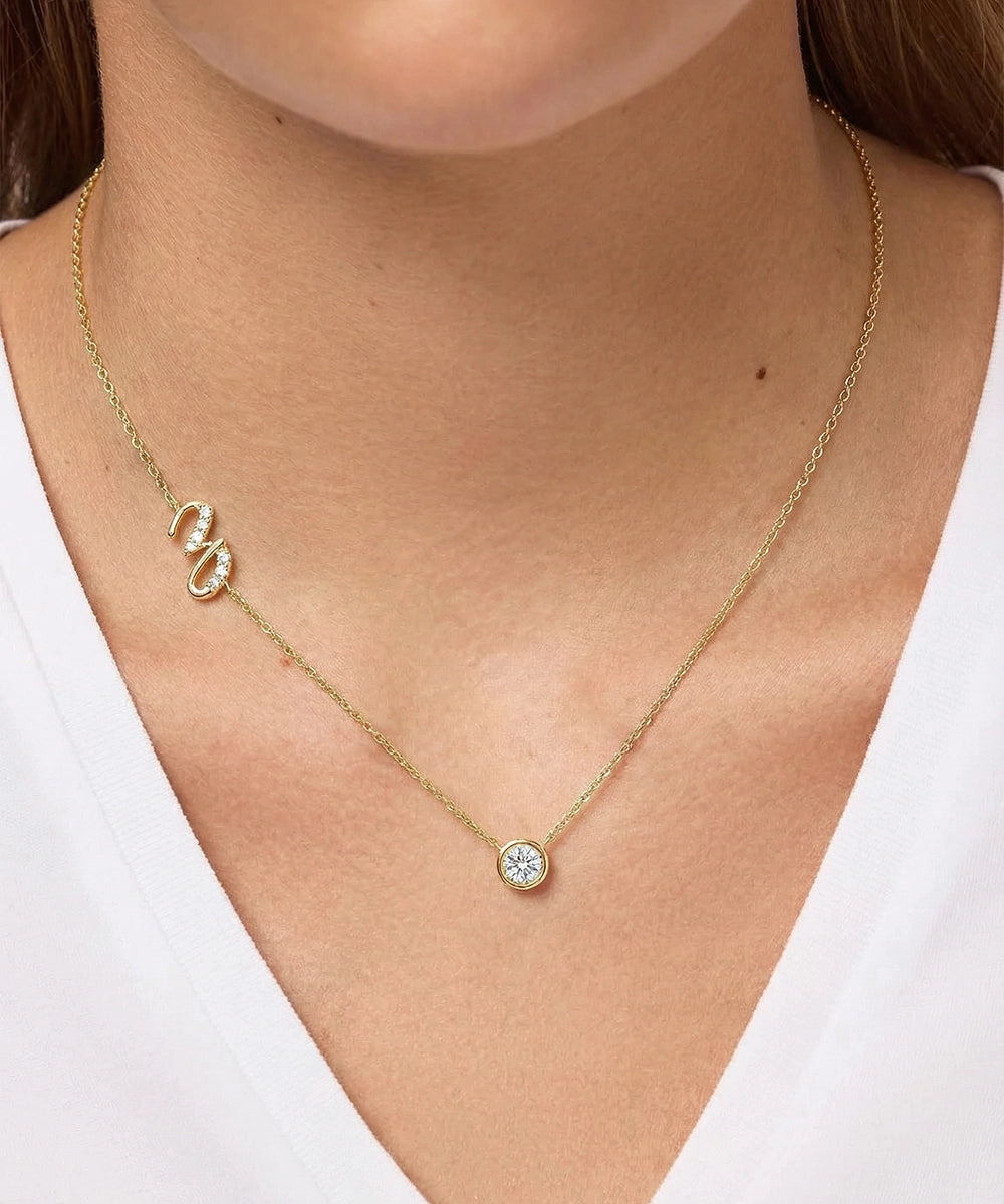 Bella by Ovani® Lab-grown Diamond Letter Z Initial Pendant - 0.30 Ct. T.W.