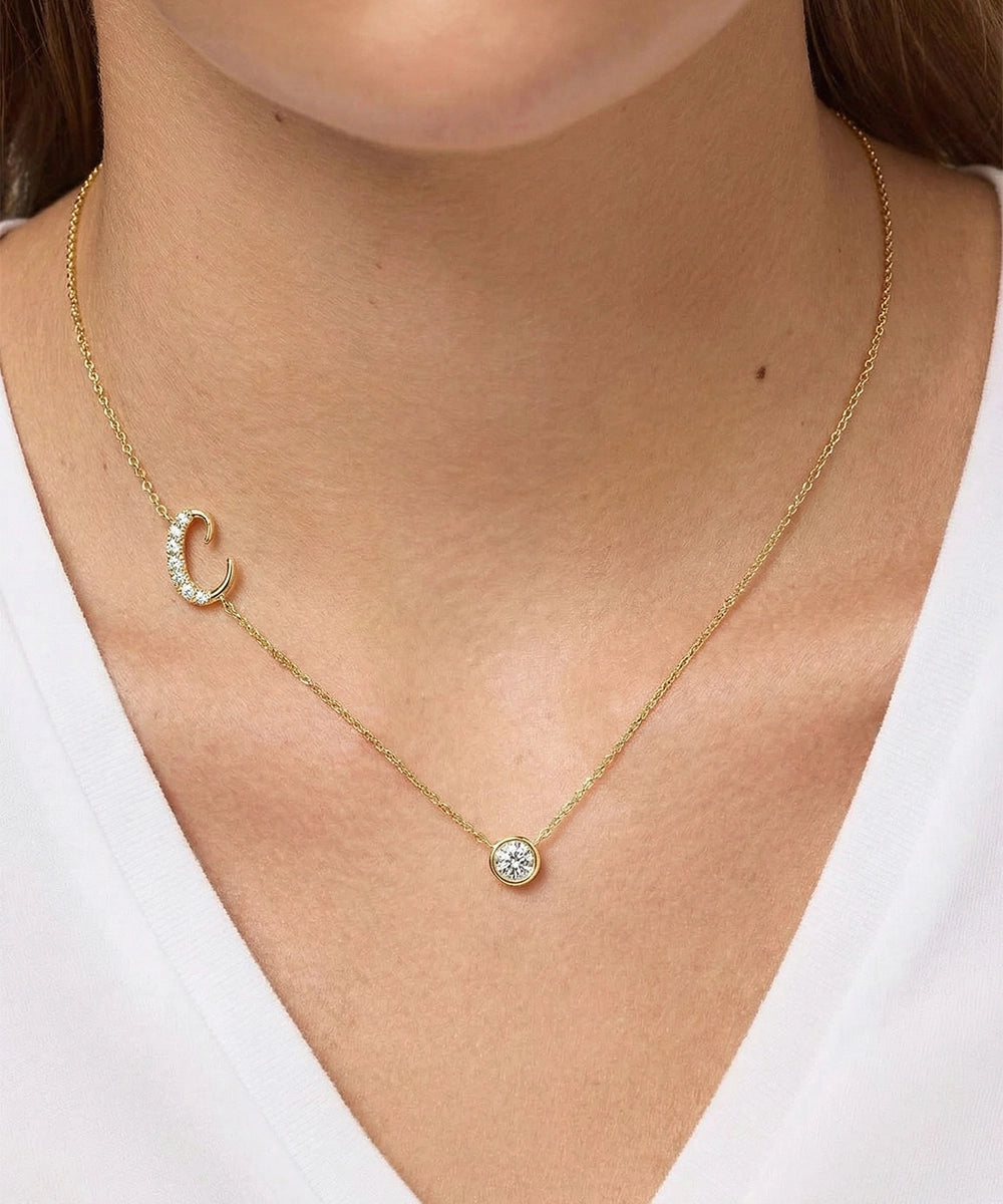 Bella by Ovani® Lab-grown Diamond Letter C Initial Pendant - 0.30 Ct. T.W.