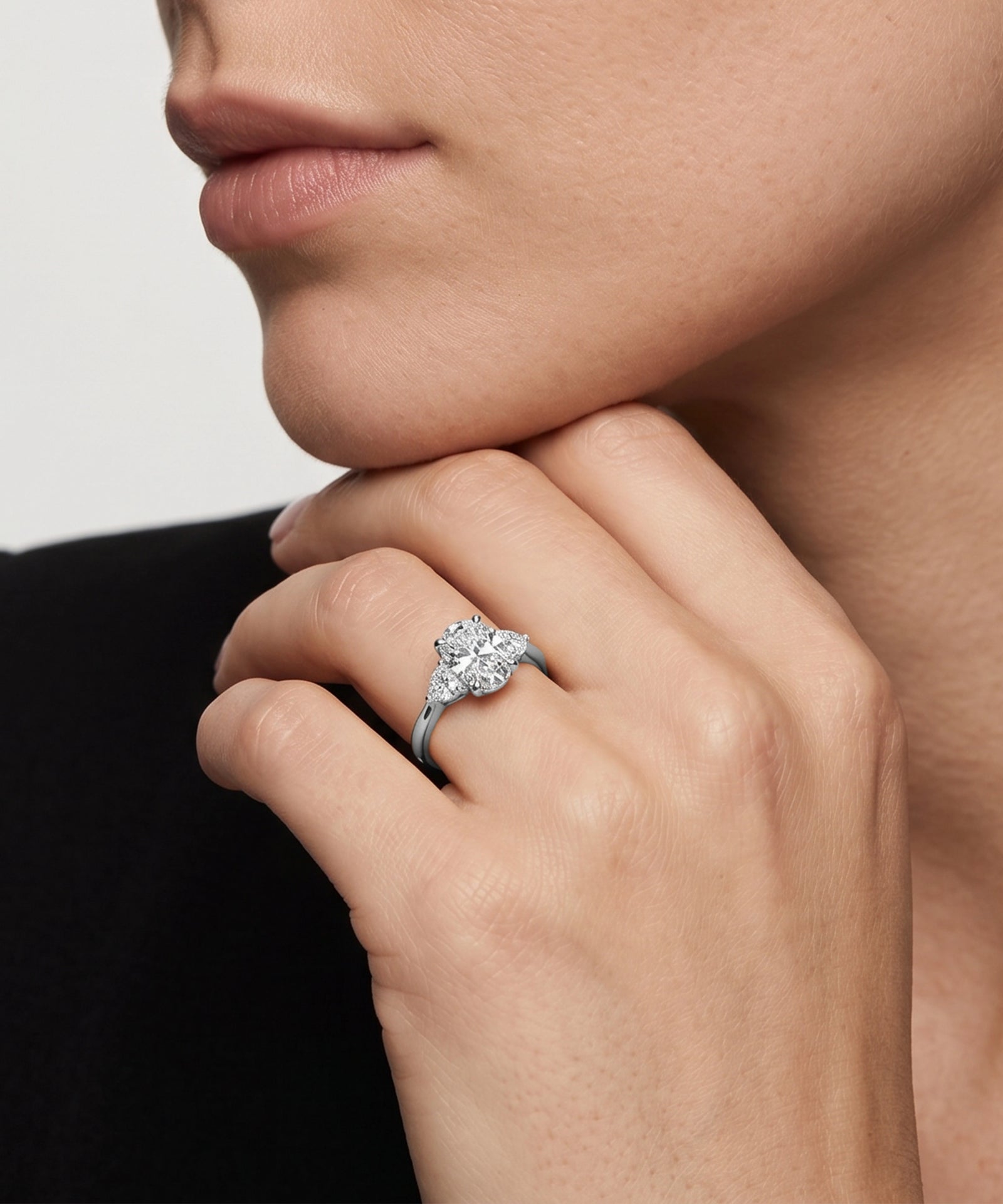 Novello Lab-grown Diamond Oval Bridal Ring - 1.41 Ct. T.W.